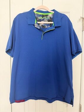 Robert Graham Men's Royal Blue Polo with Neon Trim